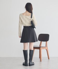 earth music&ecology 【洗濯機洗い可】スクエアホルターネックリブプルオーバー