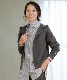 J.PRESS LADIES ダンボールジャージー ジップアップ パーカー