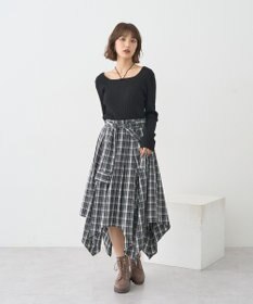 earth music&ecology 【洗濯機洗い可】スクエアホルターネックリブプルオーバー