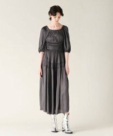 GRACE CONTINENTAL スクエアギャザーワンピース