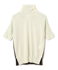 BEIGE， 【洗える】JULIE / シルク混カラーブロックタートルニット