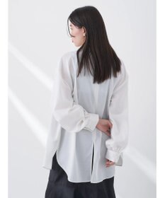 earth music&ecology バンドカラーストライプシャツ