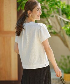 組曲 L 【WEB限定】ストレッチジャガード クロップドＴシャツ