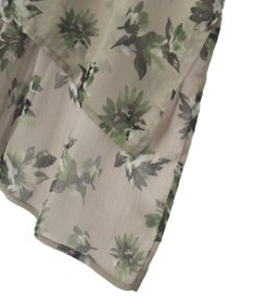 YECCA VECCA フラワー柄シアーロングシャツ
