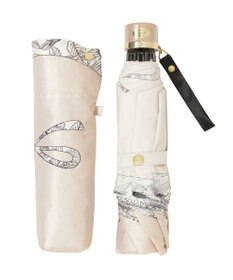 MOONBAT 【簡単開閉】ランバン オン ブルー (LANVIN en Bleu) リボン 花柄 折りたたみ傘 サテンプリント