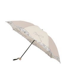 MOONBAT 【簡単開閉】ランバン オン ブルー (LANVIN en Bleu) リボン 花柄 折りたたみ傘 サテンプリント