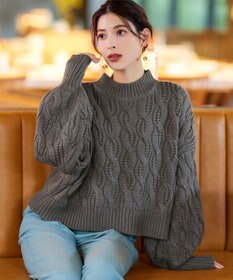 Tiaclasse 【洗える】ケーブルニットプルオーバー