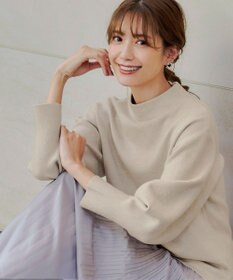 Tiaclasse 【洗える】モックネックジャガードニットプルオーバー