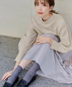 Tiaclasse 【洗える】モックネックジャガードニットプルオーバー