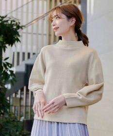 Tiaclasse 【洗える】モックネックジャガードニットプルオーバー