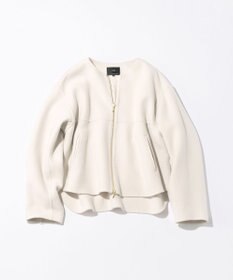 23区 L ウールライトリバー ノーカラー ショートコート