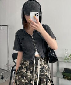 WEGO リブハンソデジップパーカー