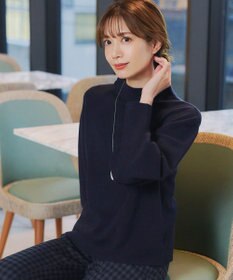 Tiaclasse 【洗える】モックネックジャガードニットプルオーバー