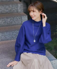 Tiaclasse 【洗える】モックネックジャガードニットプルオーバー