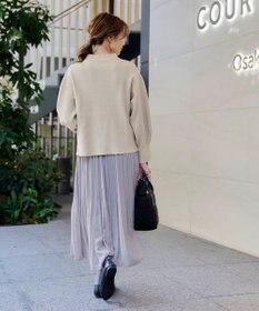 Tiaclasse 【洗える】モックネックジャガードニットプルオーバー