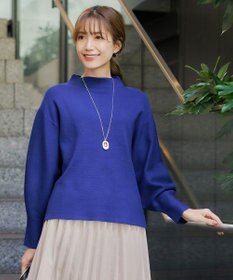 Tiaclasse 【洗える】モックネックジャガードニットプルオーバー