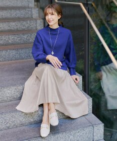 Tiaclasse 【洗える】モックネックジャガードニットプルオーバー