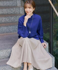 Tiaclasse 【洗える】モックネックジャガードニットプルオーバー