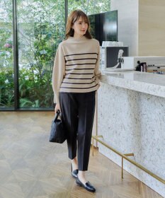 Tiaclasse 【洗える】モックネックジャガードニットプルオーバー