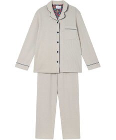 une nana cool 【綿混】ソフトコットンリブ 長袖開襟パジャマ MADE WITH LIBERTY FABRIC