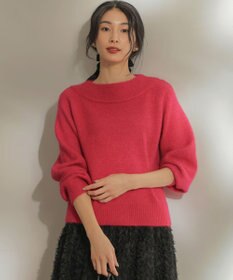 組曲 へアリーヤーンボートネック ニット チェリーピンク系