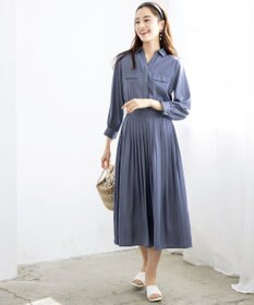 Tiaclasse 【洗える】ヴィンテージサテンシャツワンピース