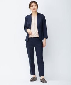 J.PRESS LADIES 【洗える・撥水・防汚】コットンFITTYシャーク テーパード パンツ