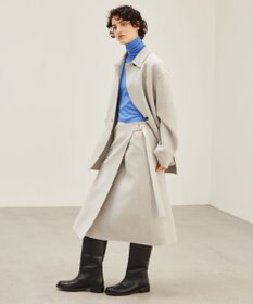 BEIGE， GRASSE / サテンベルト付きリバーラップスカート