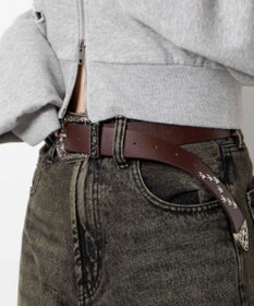 WEGO Lスタースタッズ付ウエスタンベルト