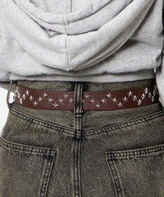 WEGO Lスタースタッズ付ウエスタンベルト