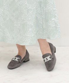 Bridget Birkin 【Bridget Birkin】パールヒールビジューバックルローファー