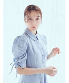 earth music&ecology 袖ドロストシャツワンピース