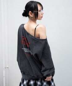 WEGO 【25年秋冬新作】2WAYグラフィックワンショルBIGスウェット