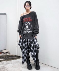 WEGO 【25年秋冬新作】2WAYグラフィックワンショルBIGスウェット