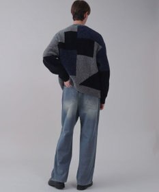 WEGO 【ユニセックス着用ITEM/SMLサイズ展開/ウエスト調整可】バギーデニムパンツ