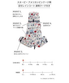 PET PARADISE スヌーピー 足付き透明フード付き レインコート《アメリカンビンテージ柄》中型犬 大型犬