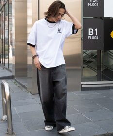 WEGO 【ユニセックス着用ITEM/MLサイズ展開】アクセ付きリンガーグラフィックT（SS）