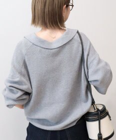 AMERICAN HOLIC バイパチ片畦衿付きニットプルオーバー