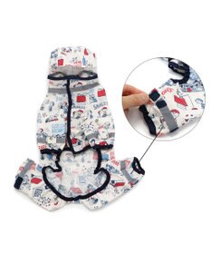 PET PARADISE スヌーピー 足付き透明フード付き レインコート《アメリカンビンテージ柄》中型犬 大型犬
