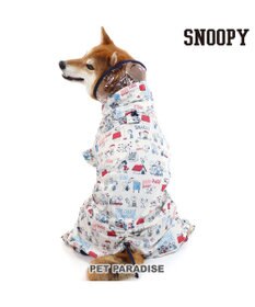 PET PARADISE スヌーピー 足付き透明フード付き レインコート《アメリカンビンテージ柄》中型犬 大型犬