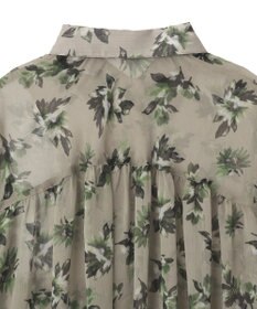 YECCA VECCA フラワー柄シアーロングシャツ