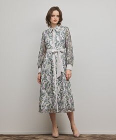 GRACE CONTINENTAL マルチフラワー刺繍フレアワンピース