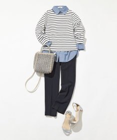 ANY SIS 【洗える】バックパール調ディテール カットソー