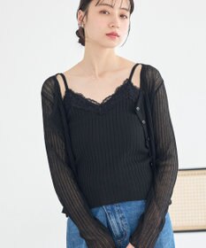 earth music&ecology レースリブキャミソール