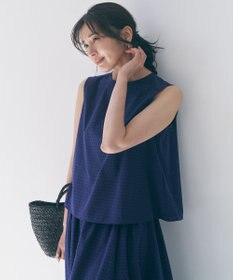 UNFILO 【セットアップ着用可】FINE MOVE パンチング ドットブラウス