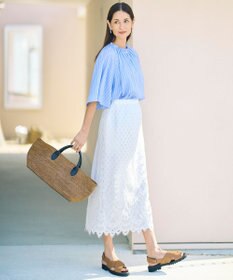 自由区 【SHIHOさん着用・こだわり素材・セットアップ対応】パネルレース スカート