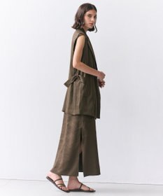 BEIGE， MICA /  リネンブレンドベルト付きジレ
