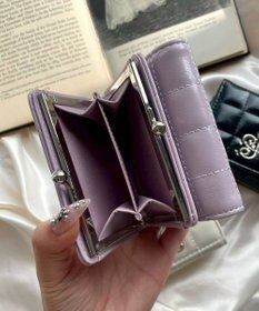 WEGO イニシャルパーツキルティングガマ口ウォレット