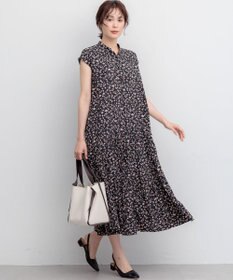 組曲 L 【WEB限定】ギャザーライトデシン ティアードワンピース