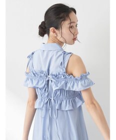 earth music&ecology ＳＥＴ２点シャーリングビスチェ×シャツワンピース